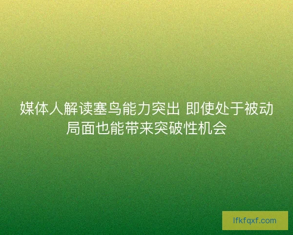 媒体人解读塞鸟能力突出 即使处于被动局面也能带来突破性机会